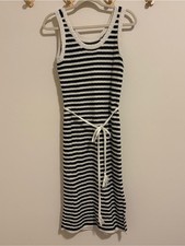 Nine West Black and White Striped Knit Dress size Medium