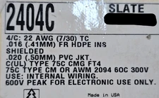 Alpha Wire 2404C 22/4C Shielded FR-HDPE Control/Instrumentation Cable Gray /50ft