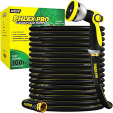 Garden Hose 100FT with 10 Pattern Spray Nozzle -  Heavy-Duty 5/8'' Rubber 3-Laye