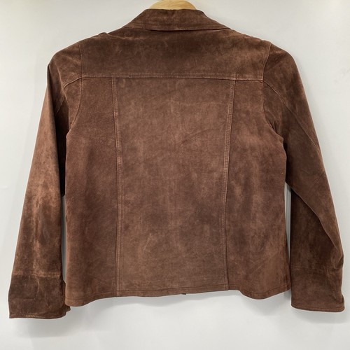 Pendleton Women XL Tall Brown Washable Leather/Suede Full Zip Equestrian Jacket - Picture 2 of 6