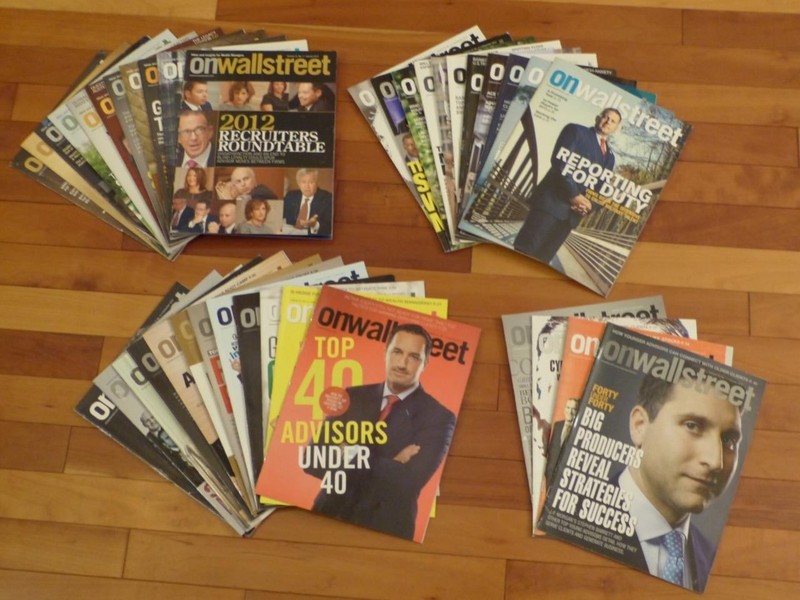 Lot of 38 - ON WALL STREET Magazine Back Issues, 2012-2015, Financial Education