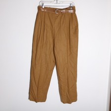 Pendleton Vintage Wool Pleated Belted Trouser Pants Womens 29 High Waisted Camel