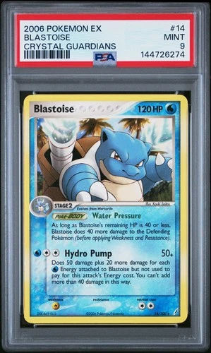 2006 POKEMON EX CRYSTAL GUARDIANS #14 BLASTOISE PSA 9