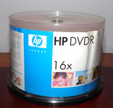 New, HP invent, HP DVD-R, 16X 4.7 GB, 120 min, 50 pack. Sealed.