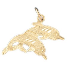 Dolphin Charm Pendant 14k Gold