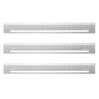3 StüCk Lineal 20Cm Hohl Aluminium FüR Silver White