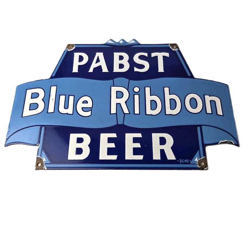 Vintage Pabst Beer Sign - Adult Beverage Blue Ribbon Gas Station