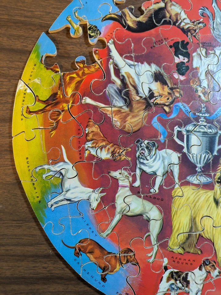 Rompecabezas de madera Springbok 1966 de colección edición de estante PRIZE DOGS - 2 piezas faltantes Foto 4 de 4