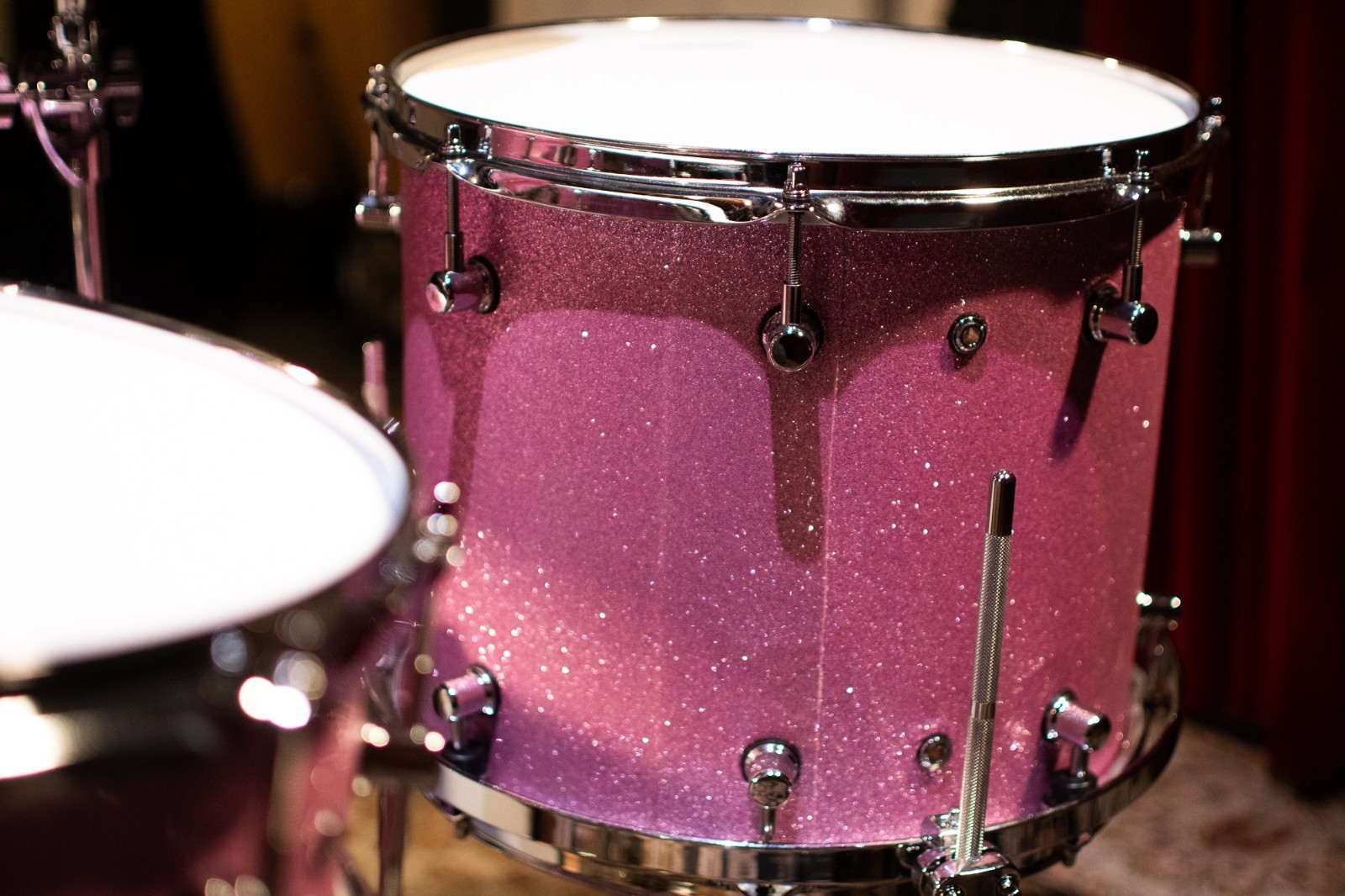 Click Icon 4pc Maple Drum Set Pink Satin Sparkle Finish Shell Pack 18 14 10 14