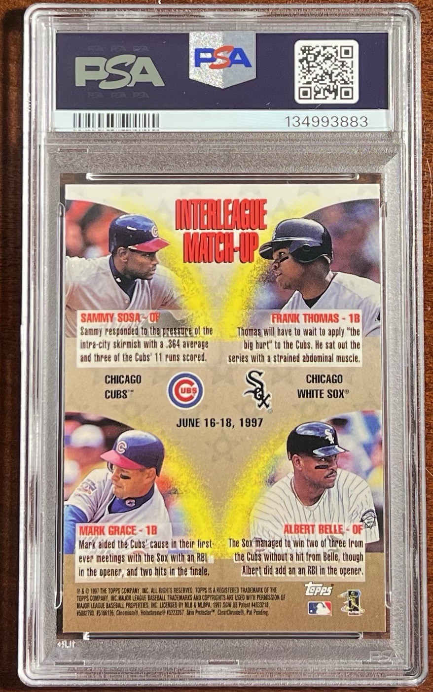 1998 Topps Frank Thomas💪 Mystery Finest REFRACTOR🌈PSA 8🌟NM-MINT💎Stunning🎆 view 2