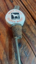 White Horse Scotch Whisky Ceramic Top Pourer Vintage Man Cave