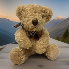VTG Russ Berrie Plush Bears in Love Teddy Bear Ribbon Bow Soft 90s Beanie Toy 6