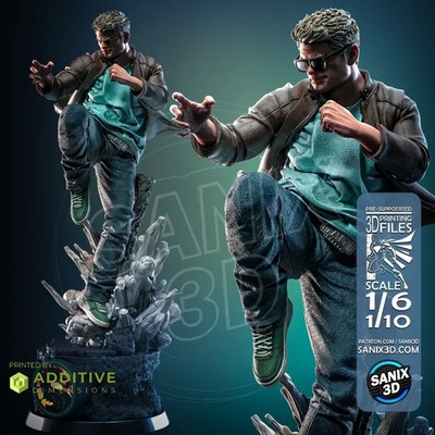 Johnny Cage by Sanix FAN ART Figur Statue 1:6 Resin 3D Printed DIY Model Kit