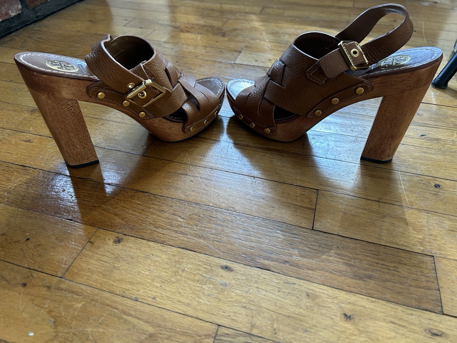 Tory Burch Jodie Tumbled Leather Platform sandals size 9.5 thumbnail 7