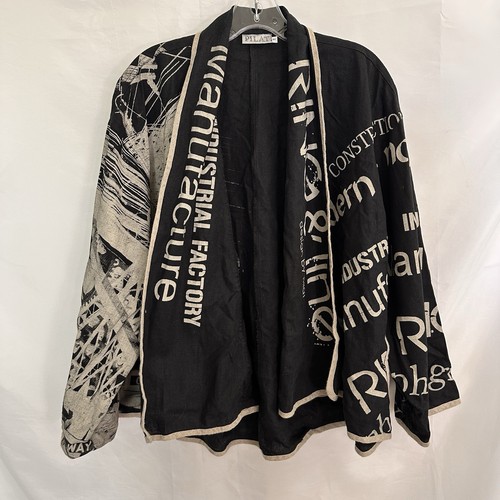Pilat Damen Jacke vorne offen Medium 100 % Leinen Art To Wear Lagunenlook