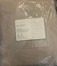 Pottery Barn Belgian Flax Linen Blackout Curtain 50" x 108" Dark Flax