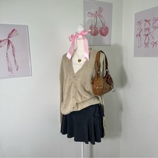 Vintage 90s Grandpa Cream Knit Button Cardigan Sweater Womens Large