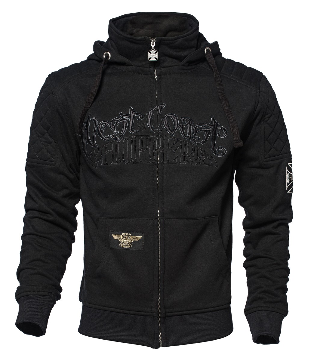 WCC West Coast Choppers Herren Men Hoodie Sweater Choppers Por Vida Zip Black
