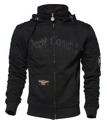 WCC West Coast Choppers Herren Men Hoodie Sweater Choppers Por Vida Zip Black