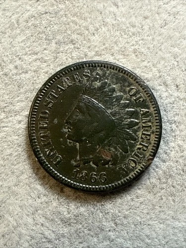1866 Indian Head Penny F Fine Details Corrosion Nice Coin See Pics 7813