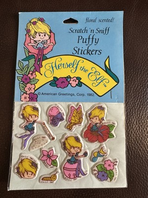 Herself The Elf Scratch N Sniff Puffy Stickers American Greeting Vintage 1982