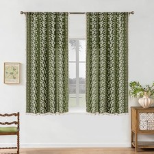 Boho Curtains for Living Room, Bedroom, 2 Panels Floral Farmhouse Vintage