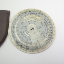 Jeppesen Model CR-2 Computer Aircraft Circular Slide rule W/ Case