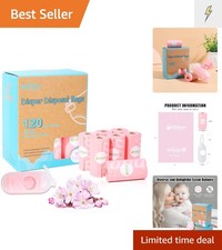 Elegant Cherry Blossom Scented Disposable Diaper Bags - 120 Pack with Dispenser