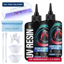 CRAFT RESIN UV Resin Kit with Light - 36W 22 LED Big Lamp and 200g Hard Type Low