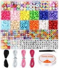 Bracelet Making Kit, Beads for Bracelets Making Pony, Kandi, Polymer Clay, Sm...