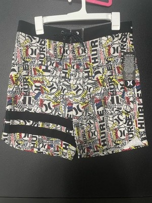 Hurley Men s 30  Waist Logo Print Board Shorts in Multicolor