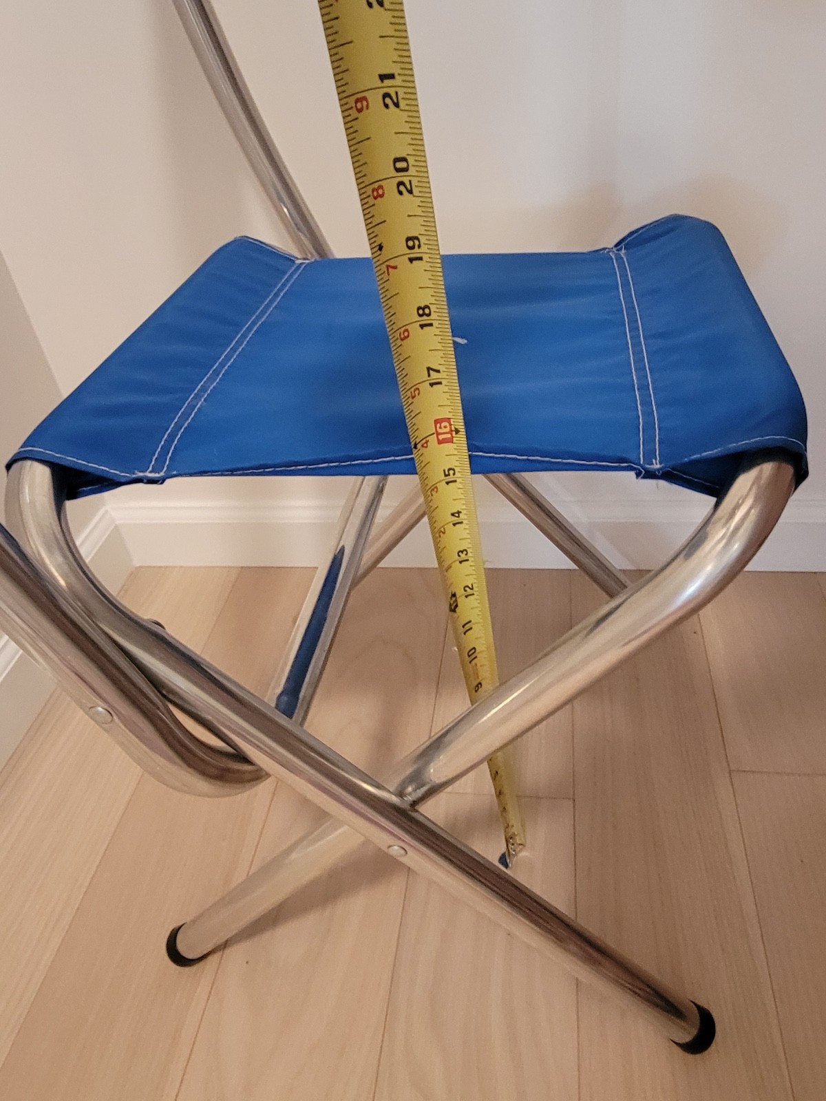 Vintage Coleman Company Aluminum Blue Camping Folding Chair Lightweight