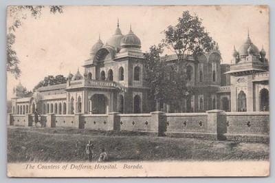 Indien Baroda Gräfin von Dufferin Krankenhaus Vintage Postkarte um 1905 ungelaufen