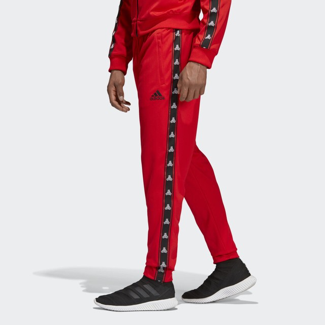 adidas red track pants men