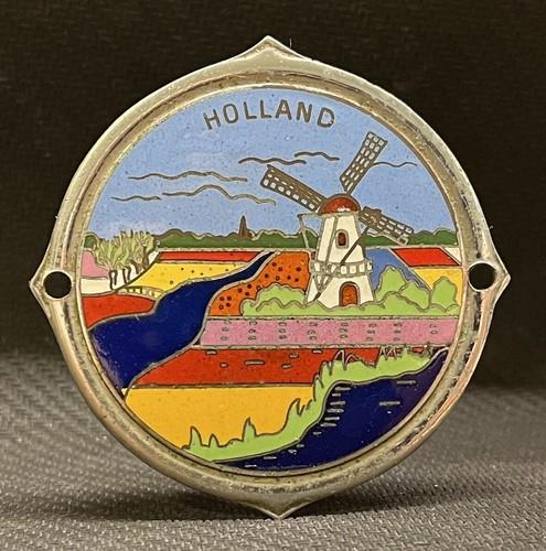 Holland Netherland 1950´ Old Car Badge enameled Windmill design souvenir travel - Picture 4 of 8
