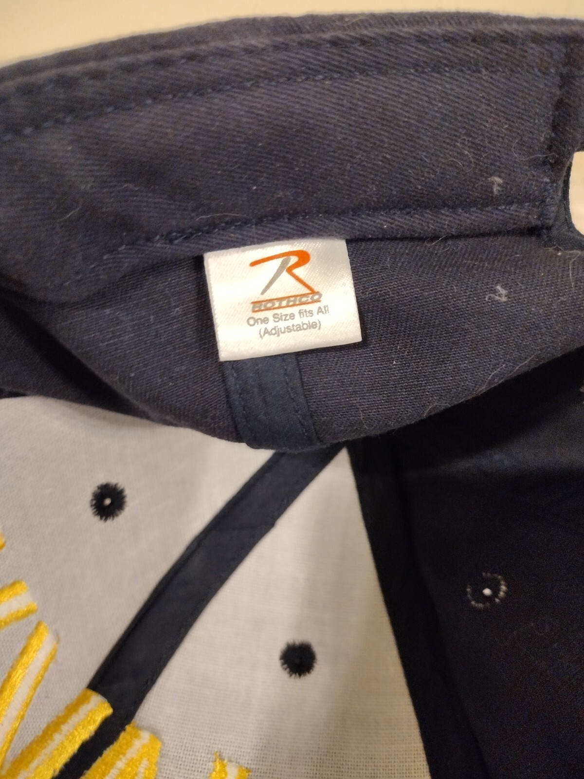 Navy Cap Hat Black Adjustable Strapback Embroider… - image 7