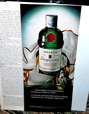 1975 Tanqueray GIn Original Vintage print ad 70s