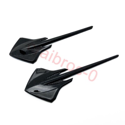 5PC Gloss Black Front Rear Stingray Cross Flags Emblem Kit 2014-2019 Corvette C7 - Foto 5