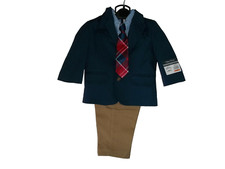 NAUTICA 4 pc Dress Suit Outfit SET Pants SHIRT Tie Blazer Jacket BOYS 12 Months