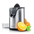 Arendo elektrische Zitruspresse 100 W Edelstahl Orangen Zitronen etc. 2 Einsätze