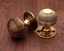 Antique-Beehive-Style-Solid-Brass-Mortice-Door-Knob-Set-Aged-Brass-Finish-50mm thumbnail 1