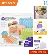 Cake Decorating Supplies Kit 46-Piece Stainless Steel Piping Tips Bags Spatula