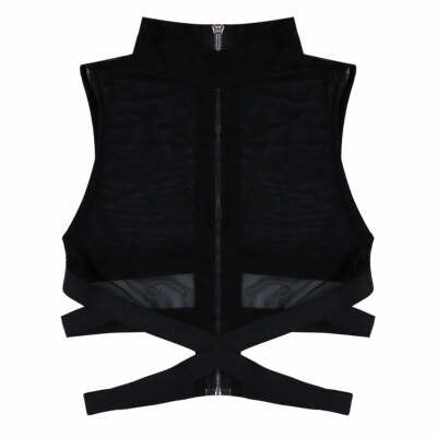 Women's See Through Mesh Cop Top Sleeveless Tank Vest T