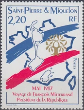 SPM Visit President François Mitterrand 1987 MNH-4 Euro