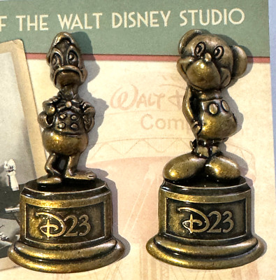 Disney D23 Walt Disney Studio Tour Pins Mousecar Duckster Trophy Award Set 2021