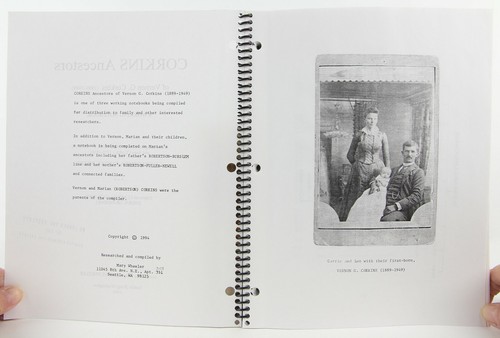 Corkins Ancestors of Vernon G. Corkins, 1889-1949 Scarce 1994 Genealogy Seattle - Picture 2 of 7