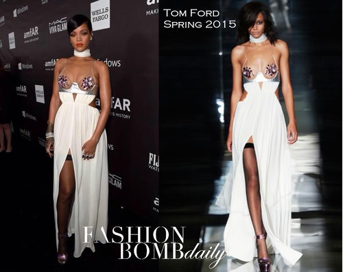 TOM FORD Rihanna Gown amfAR Spring 2015 Long Dress Open Back Jersey Silk size 38 - 第 1/12 張圖片