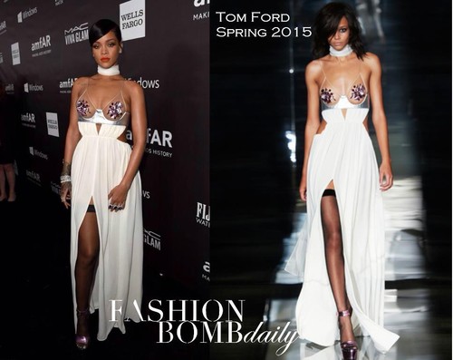 TOM FORD Rihanna Gown amfAR Spring 2015 Long Dress Open Back Jersey Silk size 38 - Picture 1 of 12