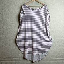 NWT Yana K Womens Purple/White Stripped Oversized Sleeveless Stretch Dress OS