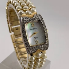 Armitron Now Watch Womens Pearl Look Dial Faux Pearls Band Quartz Three Hands